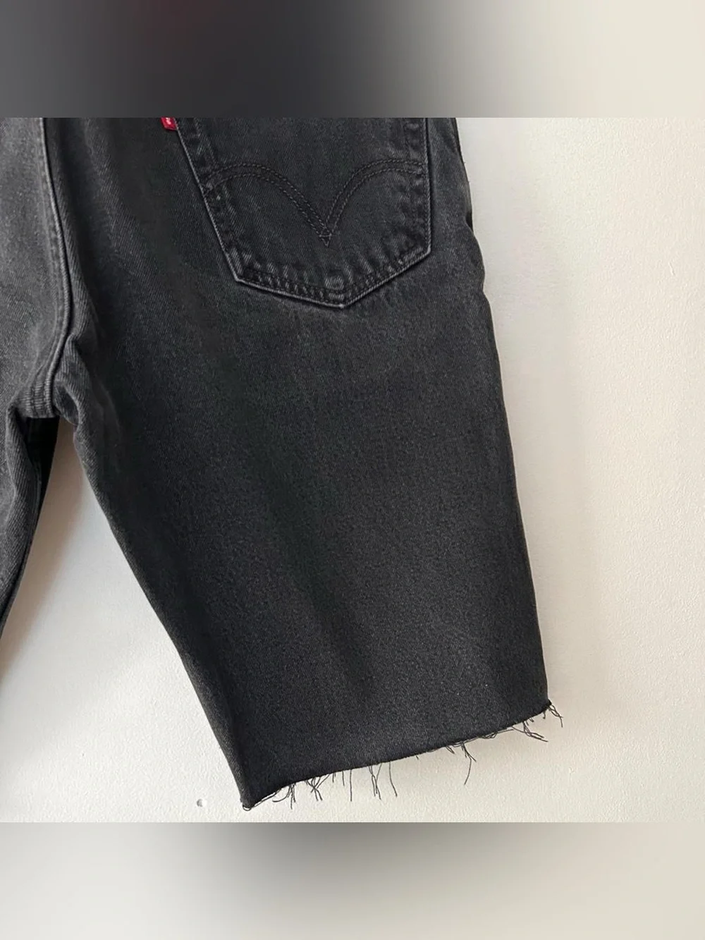 Vintage Levi’s 505 Black Denim Jean Cut Off Shorts